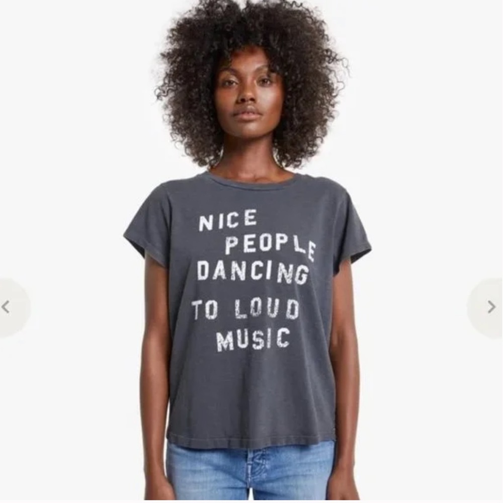MOTHER Denim The Boxy Goodie Goodie Tee in Nice People Dancing to Loud Music